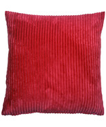 Wide Wale Corduroy 18x18 Red Throw Pillow, with Polyfill Insert - £31.93 GBP