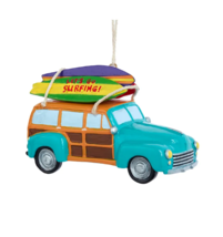 Kurt Adler 4&quot; &quot;Let&#39;s Go Surfing&quot; Woody Car w/SURFBOARDS Christmas Ornament D4335 - £11.70 GBP