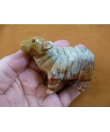 (Y-SHE-400) gray tan SHEEP ewe carving stone gemstone SOAPSTONE figurine... - £16.49 GBP