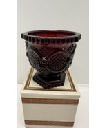 AVON 1876 Cape Cod Collection Vintage Ruby Red Glass SUGAR BOWL Hexagon ... - $12.58
