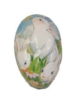 Easter Bunny Rabbit Pare Mache Oval Egg Canister By See&#39;s Candie 6&quot;X4&quot;X4&quot; 2001 - £13.10 GBP