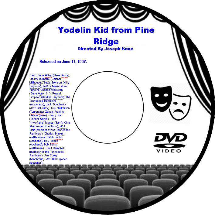 Yodelin Kid from Pine Ridge 1937 DVD Film Cowboy Eastern Adventure Joseph Kane G