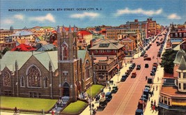 Linen POSTCARD- Methodist Episcopal Church, 8th Street, Oc EAN City, Nj BK38 - £2.37 GBP