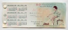 Ace Bandage 1936 Plastic Calendar Cover Becton Dickinson BD Products - $17.82