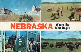 Vintage Nebraska Unposted Postcard Where The West Begins - £11.89 GBP