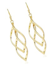 Earrings for Women 18K Gold Linear Swirl Wire Earrings For - $51.49