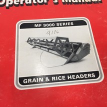 Massey Ferguson 9000 Series Grain Rice Header Operator&#39;s Manual 1449064M... - $49.99