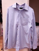 Calvin Klein Men’s Blue, Purple, White striped dress shirt Medium - £21.52 GBP