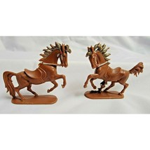 Toy Soldier Cavalry Horses Lot of 2 Jean Hoefler West Germany Brown Vtg - £5.25 GBP