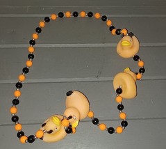 Orange RUBBER DUCK Medallions with Horns Black &amp; Orange Pearl Beads Mard... - $279.59 MXN