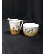 Early 1900s Germany Childs Cup &amp; Pitcher Porcelain Set Washing Drying Cl... - $27.76