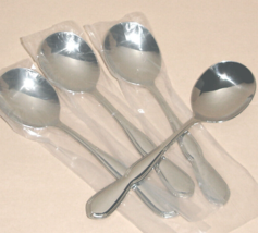 Lenox Tavish Round Bowl Soup Spoons 4 Piece Set 18/10 Stainless Flatware... - $24.90