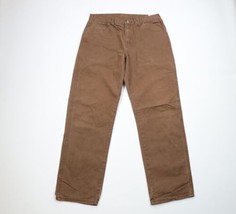 Vintage Dickies Mens 34x32 Faded Spell Out Wide Leg Canvas Pants Brown Cotton - £46.51 GBP