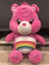 Care Bear Cheer Bear Plush Hug and Giggle Talking Large 15&quot; Stuffed Toy Rainbow - £12.50 GBP