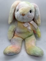 TY 1999 Beanie Buddy Hippie Lg. 13” Pastel Tie Dye Stuffed Bunny Rabbit ... - $14.84
