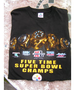 Pittsburgh Steelers Men&#39;s Large 2/5/06 &quot; 5 Time Super Bowl Champions&quot; Shirt - £10.95 GBP
