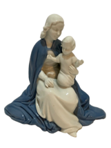 Erphila Germany Figurine Madonna Baby Jesus Blue White Smooth Vintage 7 ... - $24.72
