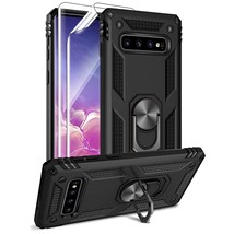 Samsung Galaxy S10 Case With Hd Screen Protectors, Military-Grade Metal Ring Hol - £15.14 GBP