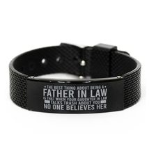 Funny Father-in-Law Black Shark Mesh Bracelet, The Best Thing About Being a Fath - £19.54 GBP