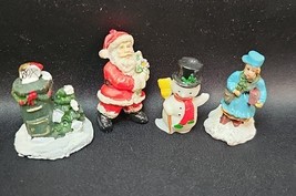 Vintage Lot of 4 Christmas Village Miniatures Santa Claus Snowman Mail Box - $18.78