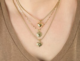 Tarnish-free Heart Necklace, Personalized Gold Heart Pendant, Heart Charm Choker - £11.50 GBP+