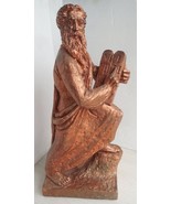 Large 22&quot; Tall Moses Image Figure Sculpture Statue Holding Ten Commandments - £78.79 GBP