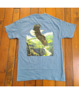 AL AGNEW T-Shirt Men&#39;s Size M Bald Eagle Mountain River Blue Pocket NEW ... - $17.77