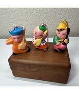 Vintage Set Of 3 Chinese Chalkware Band - Hand Painted Clay Figures Orna... - €19,73 EUR