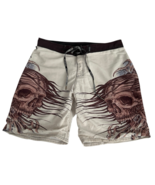 Affliction Board Shorts Fits 38 SKULLS Gothic Y2K AOP Trunks Swimwear Dr... - $47.42