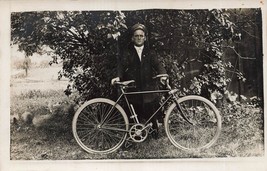 Proud Young Man With BICYCLE-FRAME Air Pump?~Regal Real Photo Postcard British? - £12.06 GBP