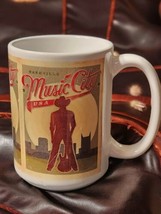 Coffee Tea Mug 2004 Nashville USA 4 3/4&quot; H Music City Suvonier Vtg OOP C... - $19.02