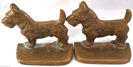 A Pair of Bronze Scottie Dog Bookends Scotty Scottish Terrier Book Ends - $49.99