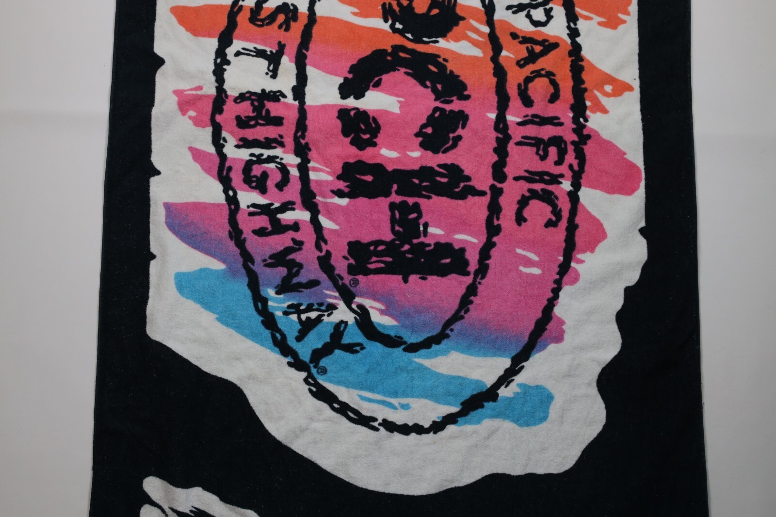 Vintage 90s PCH Pacific Coast Highway Surfing Skateboard Bath Beach Towel Cotton Item image 4