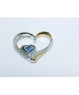 BRADFORD EXCHANGE Two Tone Sterling Silver TANZANITE Heart Shaped PENDANT - £31.96 GBP