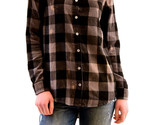 SUNDRY Womens Shirt Sun-Faded Checkered Flannel Cosy Fit Black Size S - $58.52