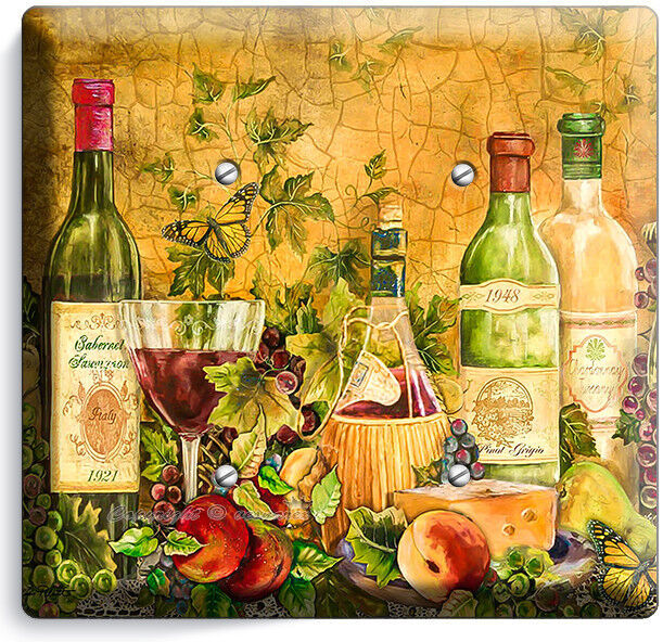 RUSTIC TUSCAN KITCHEN WINE BOTTLE WINE GLASS LIGHT SWITCH OUTLET ART WALL PLATES Item image 11