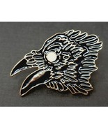 Cloisonne Enamel Crow&#39;s Head Pin Raven Black Bird GOT Pinback - £8.38 GBP