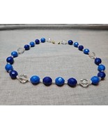 Blue/Clear Stone Fashion Costume Jewelry Necklace, Clasp, 25.5&#39;&#39; - $185.54 MXN