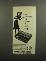1952 Parker Brothers Crossword Lexicon Game Advertisement - For everybody - £14.77 GBP
