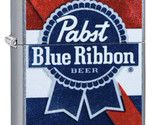 Zippo Lighter - Pabst Blue Ribbon Beer Logo Street Chrome - 49077 - $29.98