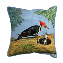 Betsy Drake Pileated Woodpeckers Large Indoor Outdoor Pillow 18x18 - £36.99 GBP