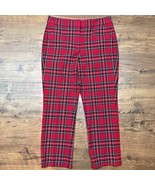 J.Crew Women’s 10 Tartan Plaid Straight Pants Holiday Ready Red Plaid Fe... - $47.47 CAD