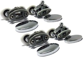 Set Of Four Smooth, New 23Mm Double-Wheel Oval Metal Alloy Shower Door R... - $29.92