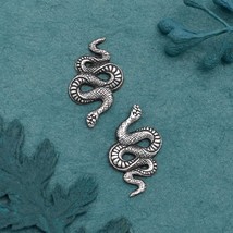 Sterling Silver Textured Snake Solderable Charm 16x9mm - $243.28 MXN