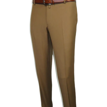 Men's MONO Turkey Slacks 100% Wool Plain Front Slim Fit 2502-10 Camel image 3