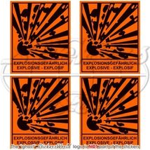 EXPLOSIVE EXPLOSIONSGEFÄHRLICH EXPLOSIF Safety Warning Sign 50mm Aufkleb... - $4.23