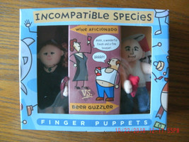 NEW Incompatible Species Finger Puppets Wine Aficionado vs. Beer Guzzler... - $5.95