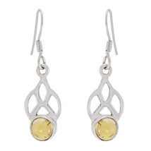 gorgeous Citrine 925 Sterling Silver Yellow Earring Natural jewellery gift US - £16.95 GBP