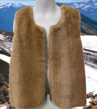 Wonder Nation Girls Faux Fur Vest Size M 7-8 Tan Sleeveless - $10.78