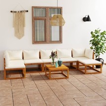 vidaXL Cream Solid Acacia Wood Garden Lounge Set for 8 People - $19,937.79 MXN